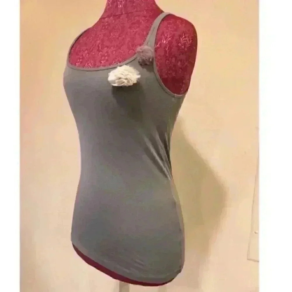 J Crew Womans Top Size small Gray Floral Tank - Picture 7 of 9